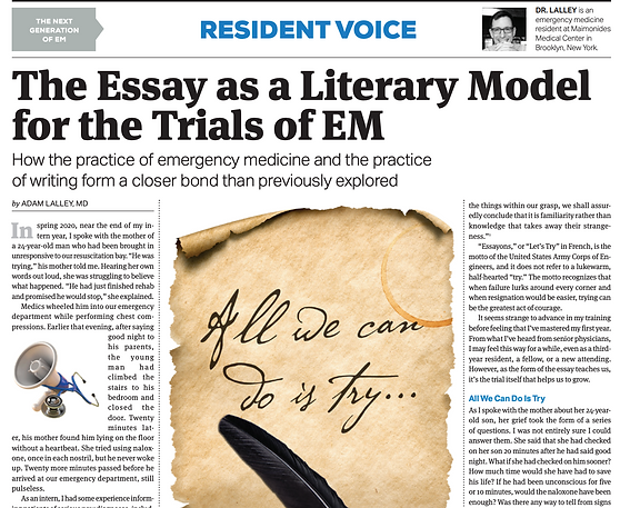 The Trials Of Emergency Medicine Adam Lalley